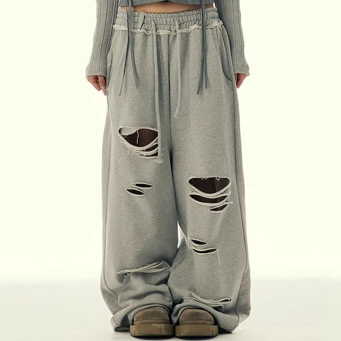 STITCHED BOLD LOGO SWEAT PANTS_GREY