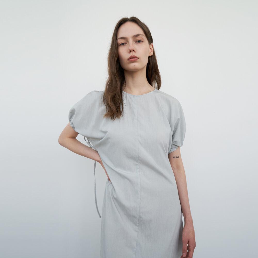 SQUARE DOLMAN SLEEVE DRESS SLATE GREY