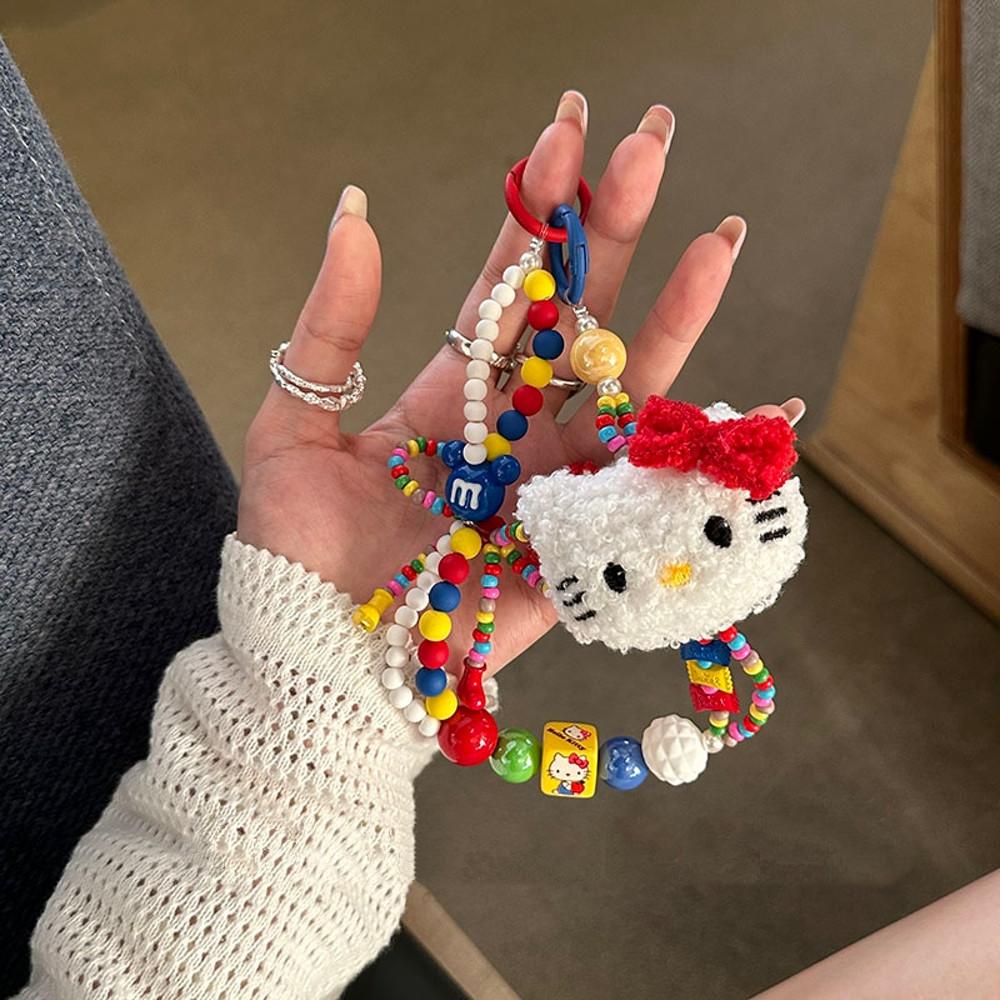 5type Kitty Hawaiian Stap Keyring 컬러풀 키티 비즈 키링