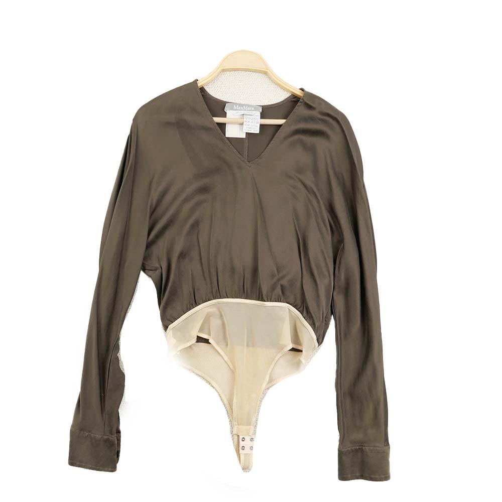 막스마라 브이넥 블라우스