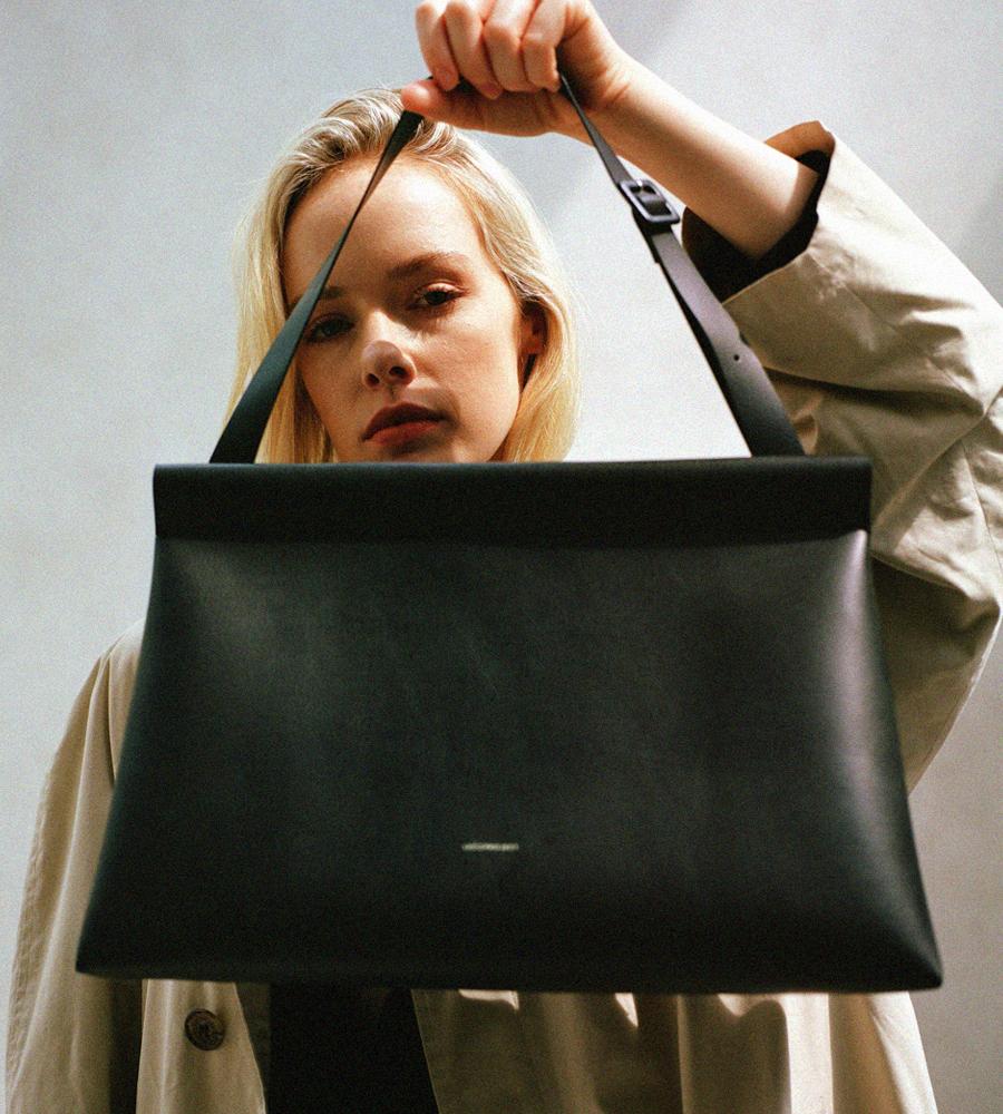 [IN STOCK]  LOG  TOP BAG  VL - Artificial Leather_BLACK