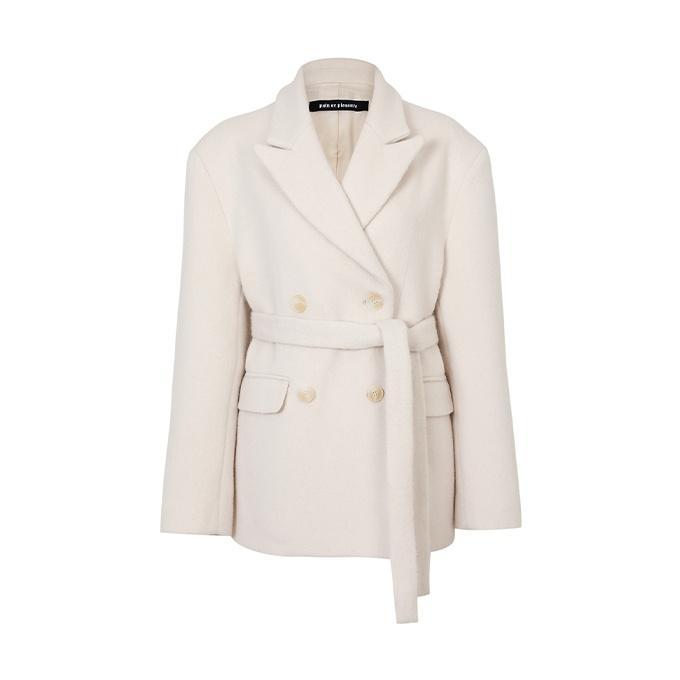 [단독선오픈]LUNA BELTED SHORT COAT ivory