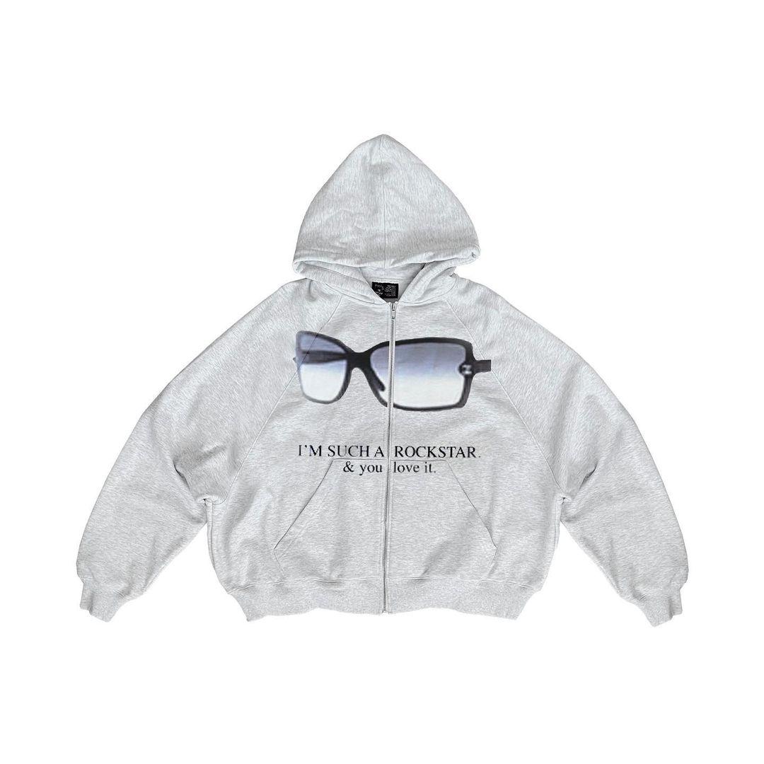 Rockstar Zip Hoodie - M / Grey