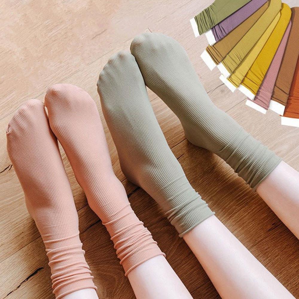 [10컬러] 골지 중목 돌돌이 로퍼 긴목 얇은 무압박 스타킹 양말