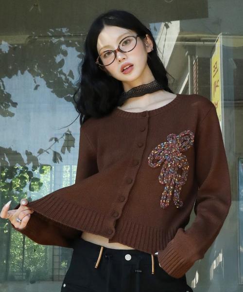 WXK022 홋코리 니트 가디건 (BROWN)
