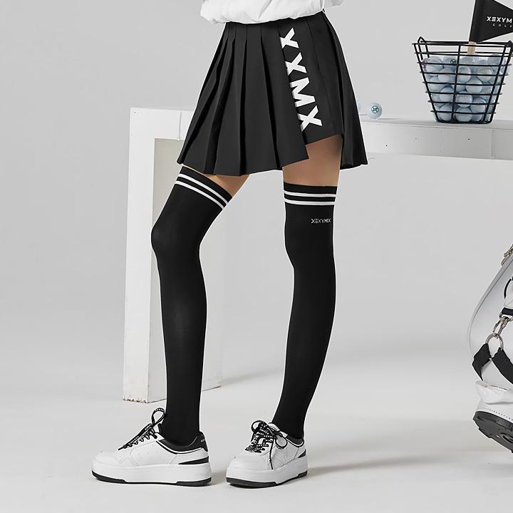 XXMX 플리츠 큐롯 스커트 블랙