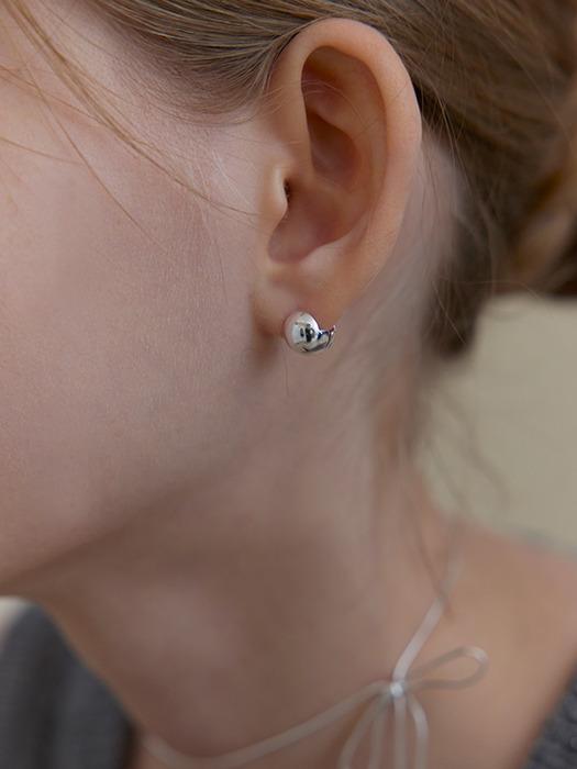 [6mm+10mm 진주귀걸이 증정] Round ball onetouch earring