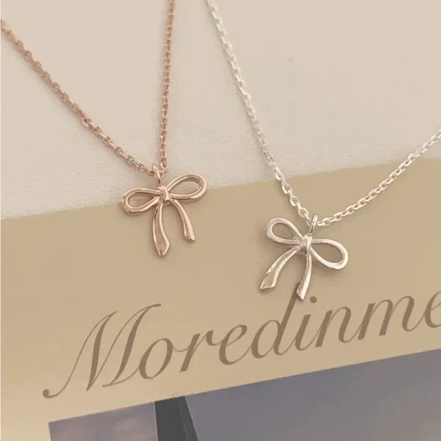 [92.5silver] 레임 리본 목걸이 (2color)