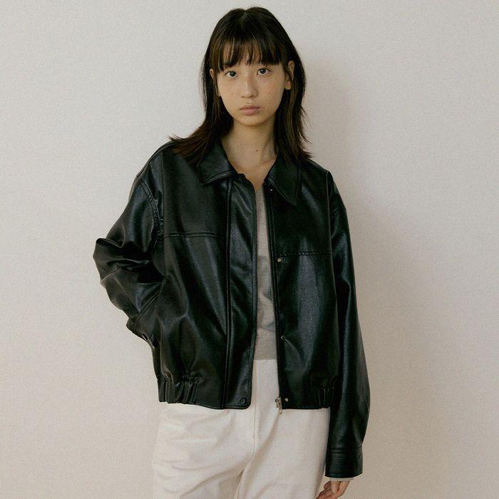 leather blouson jacket (3color)