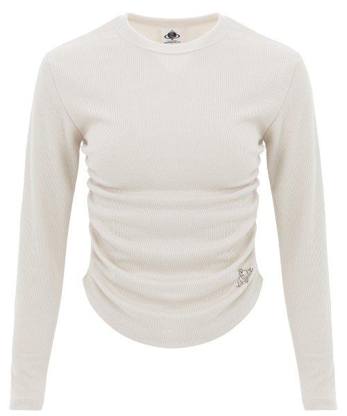 ANDANTE T-SHIRT IN IVORY( 셔링 티셔츠)