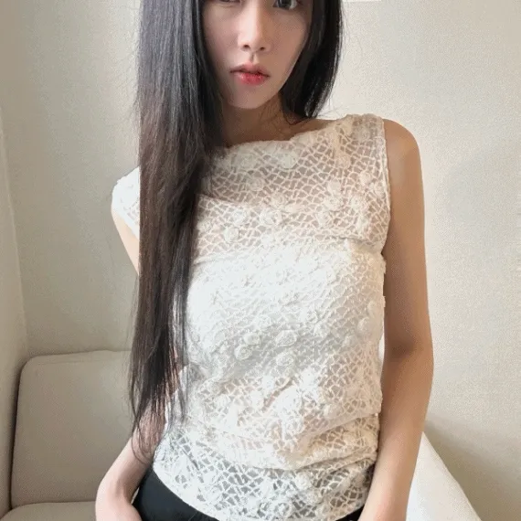 [💖문의폭주💖]로즈 레이스 나시