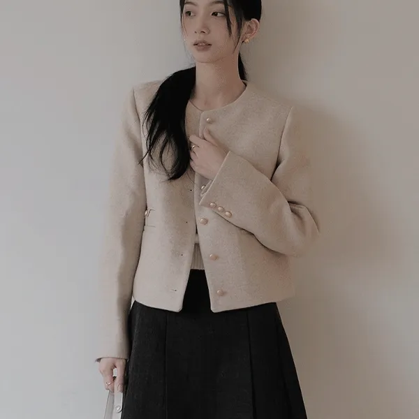 [🖤프리미엄/주문폭주!] 드엘 노카라 울숏코트- 2 color (SLOWMADE/자체제작/데일리/디테일/고퀄리티/노카라/스탠다드핏/클래식/골드버튼/하객룩/연말룩)