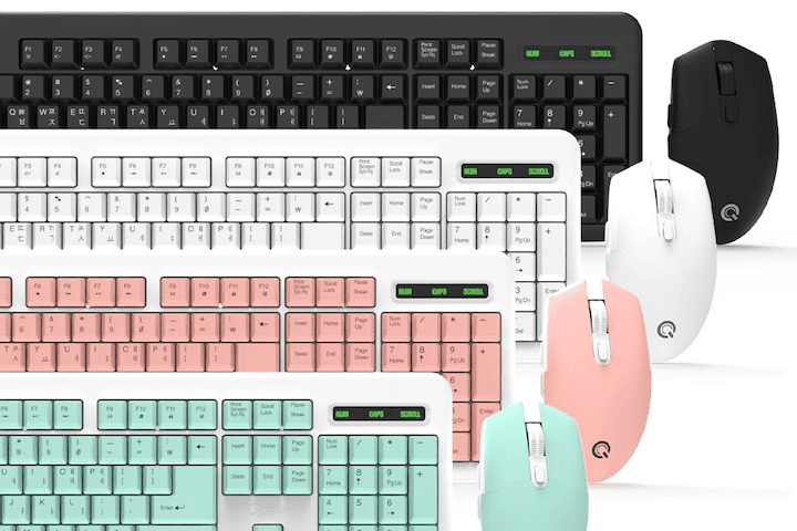 QSENN MK210 무선 키보드 마우스 세트(키스킨 포함)