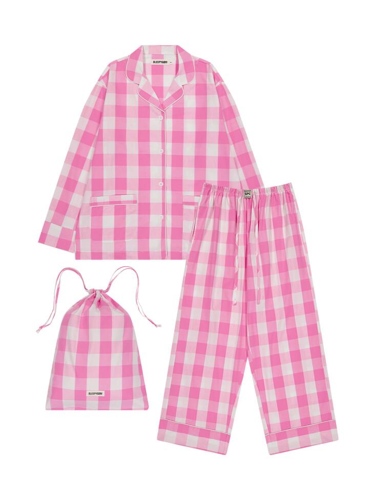Peony gingham pajama set