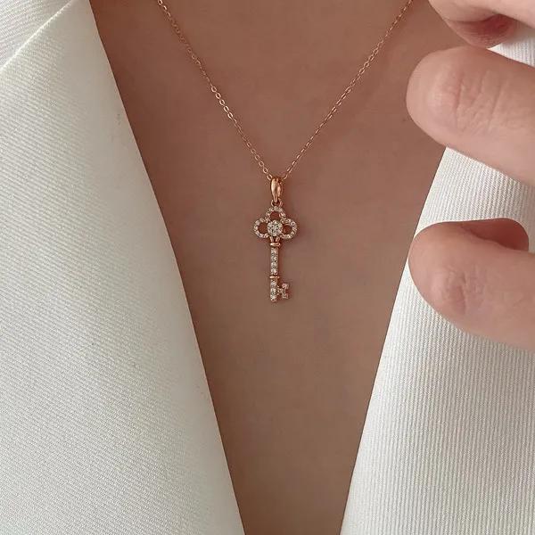 14k 18k 데일리 큐빅 키 열쇠 팬던트 목걸이