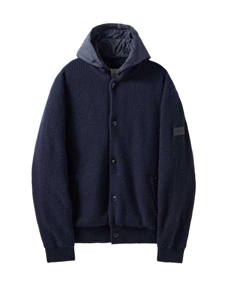 HOOD DETACHABLE HYBRID CARDIGAN  - NAVY (P244UCD403)