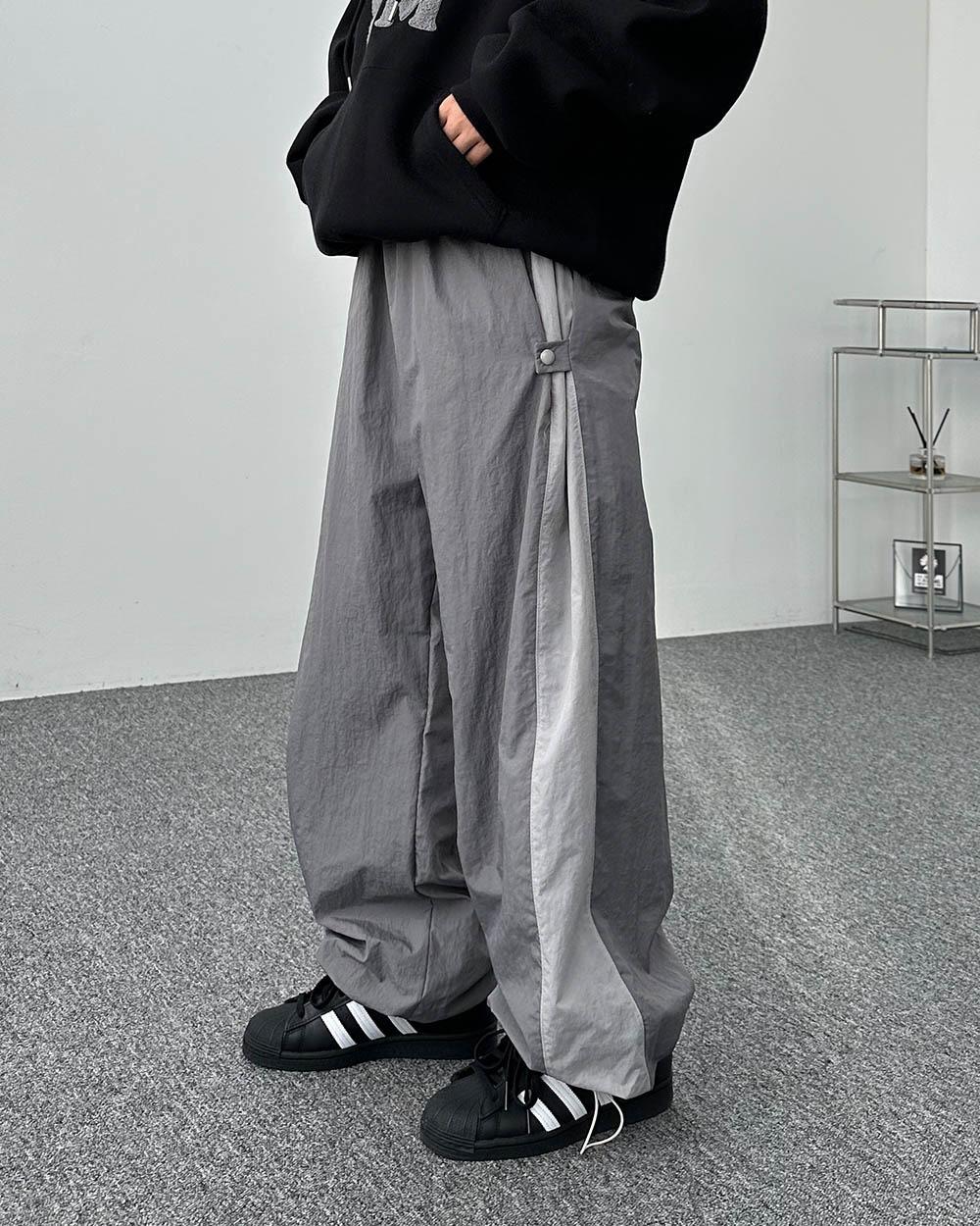 아넨 사이드 라인 기모 나일론 팬츠