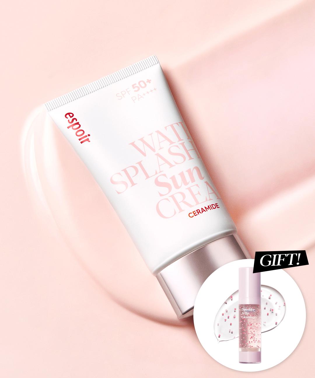 에스쁘아 [GIFT💗] 워터 스플래쉬 선크림 세라마이드 60ml SPF50+ PA++++(+미니 글로우라이저)
