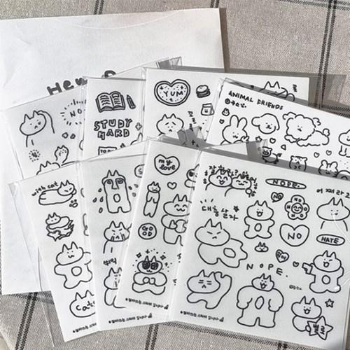 주스 고양이 낙서 인스 스티커팩