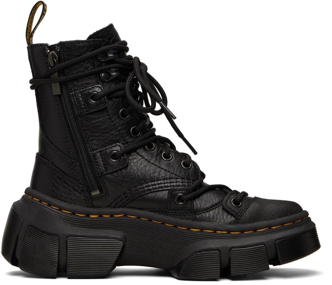블랙 DMXL 8홀 가죽 부츠