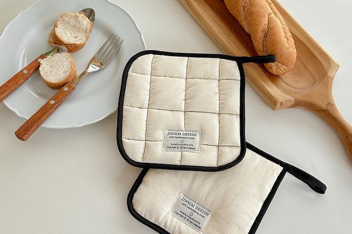 베이직 배색 티코스터 식탁 테이블 냄비 컵 받침대 받침 키친 크로스 매트 패드