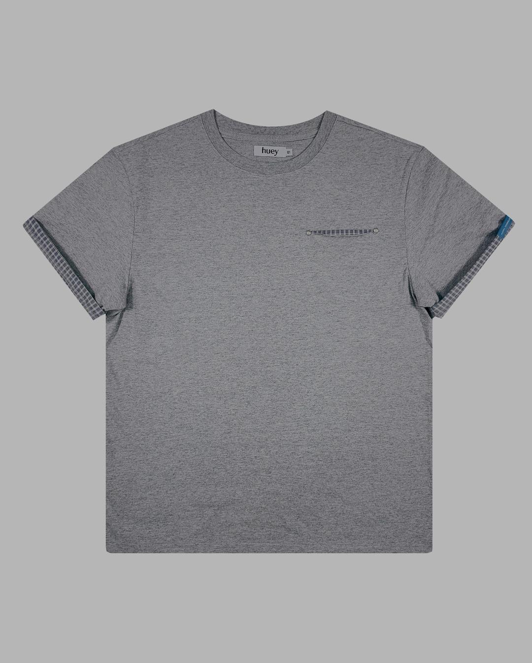 [6/16] CHECK ROLLUP TEE GREY