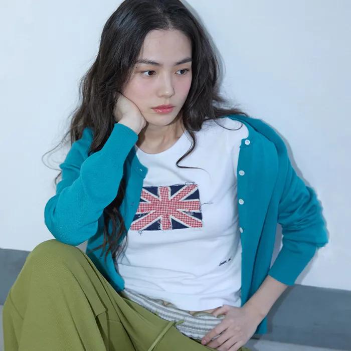 Union Jack Patch Work Tee White