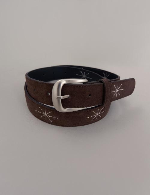 stitch suede belt