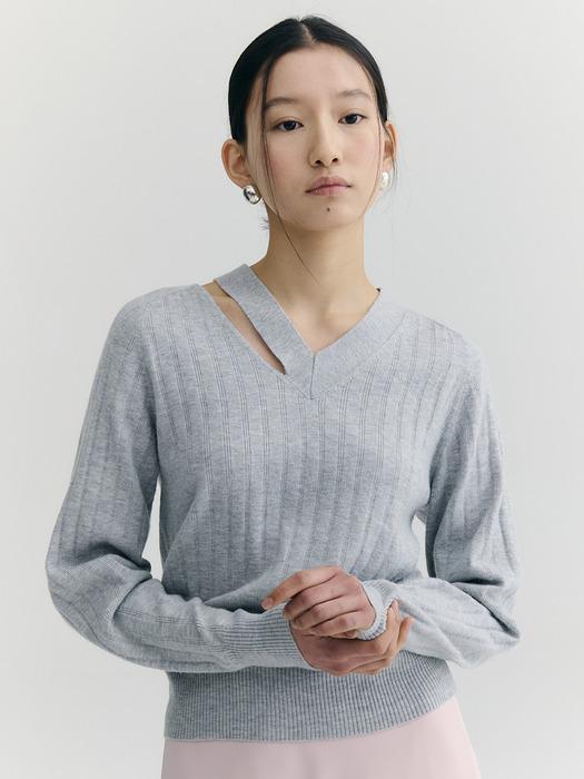 V-neck Slit Pullover_3color