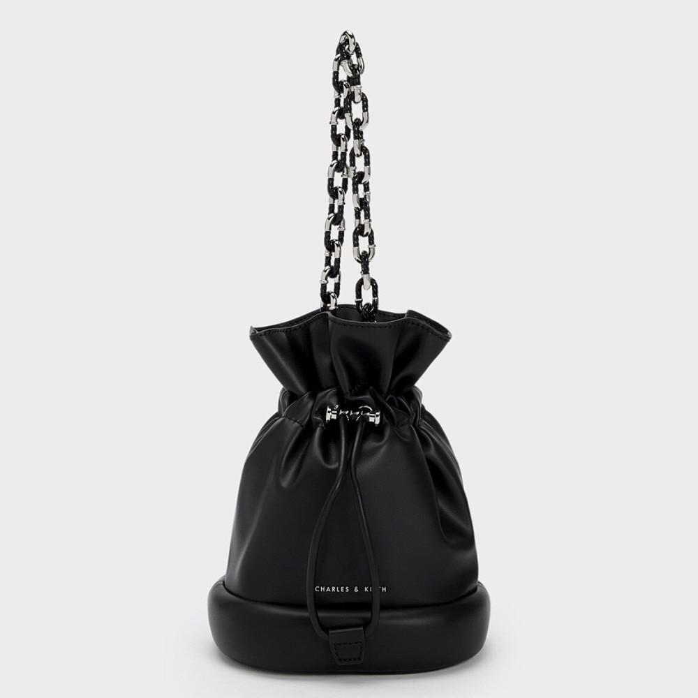 한소희가방 미니크로스백 찰스앤키스 싱가포르 실로 드로스트링 버킷 백 3color