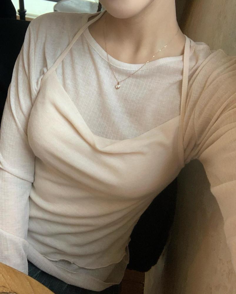 [로움] 울 홀터 레이어드 티셔츠 (2color)