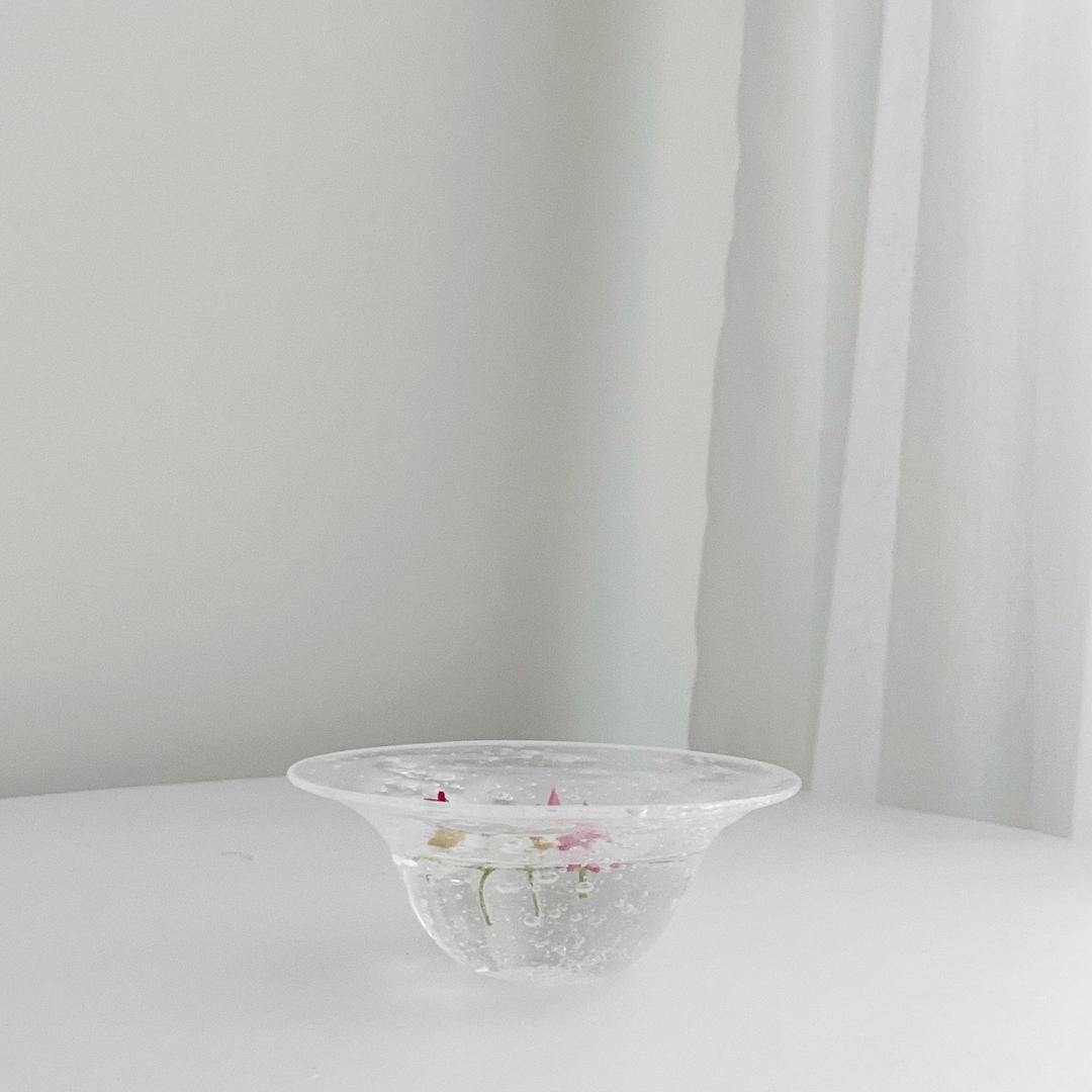 lpm handblown bubble glass bowl