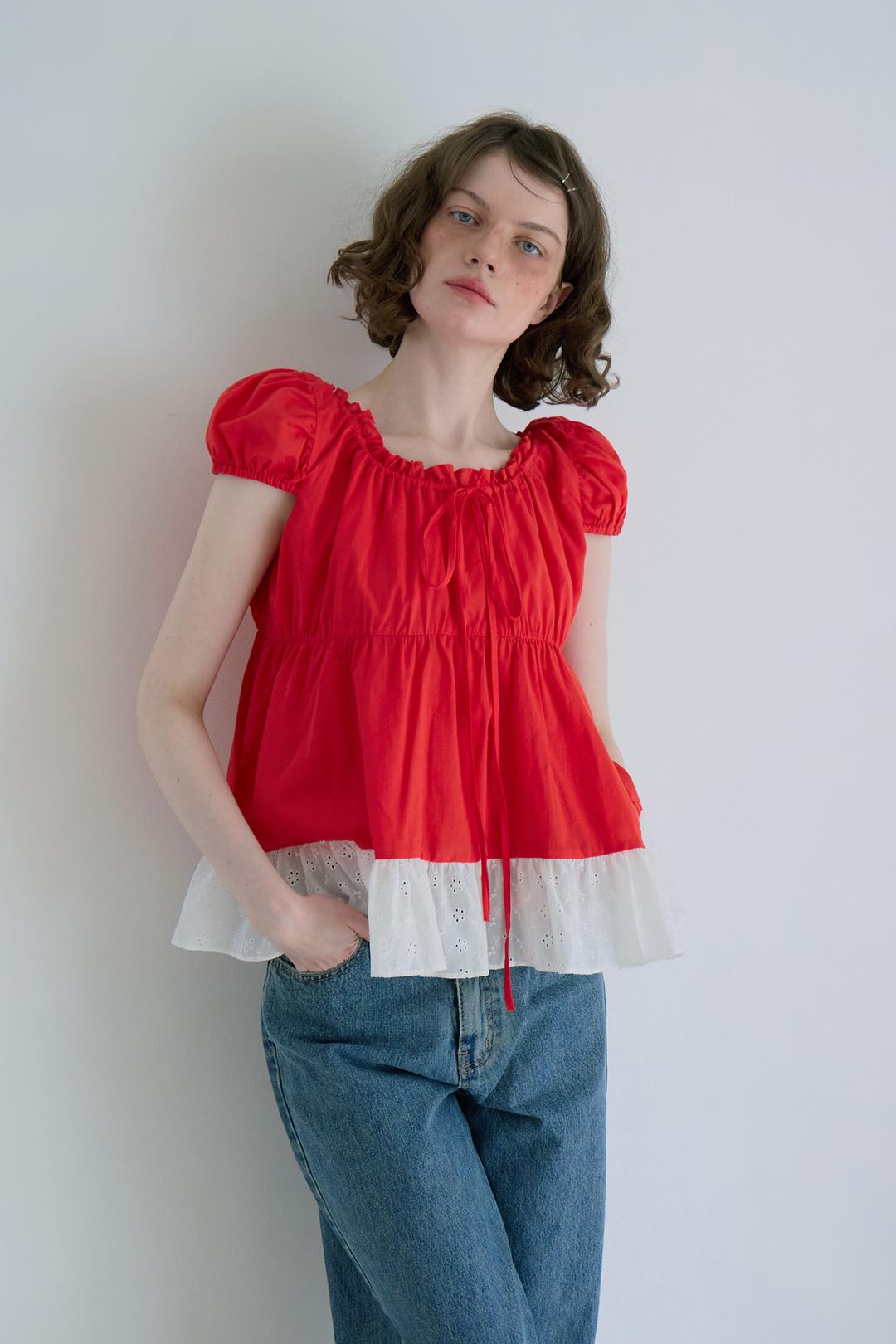 Collin lace blouse_red