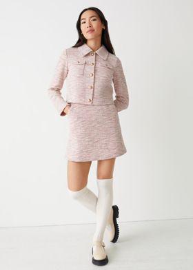 자카드 미니 스커트