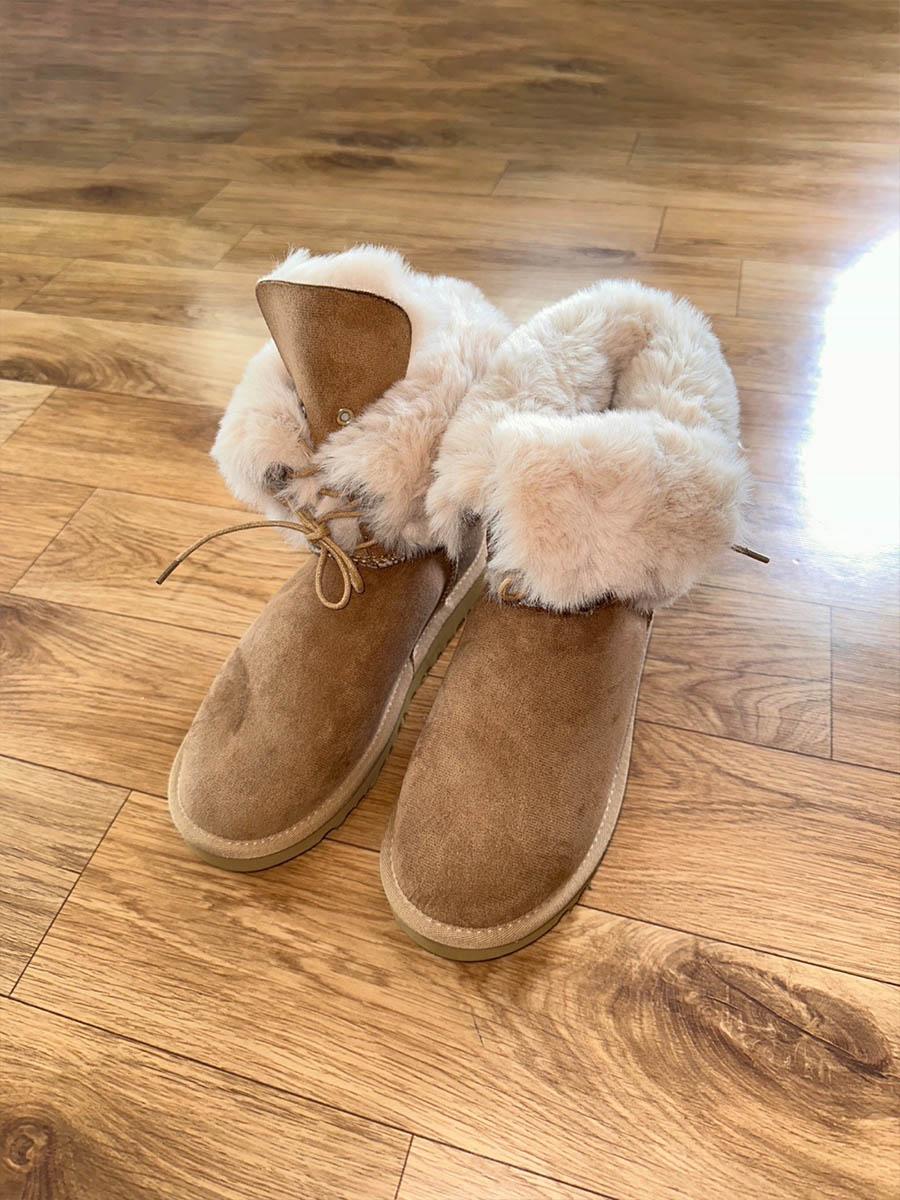 (ordermade) Lace-up fur boots