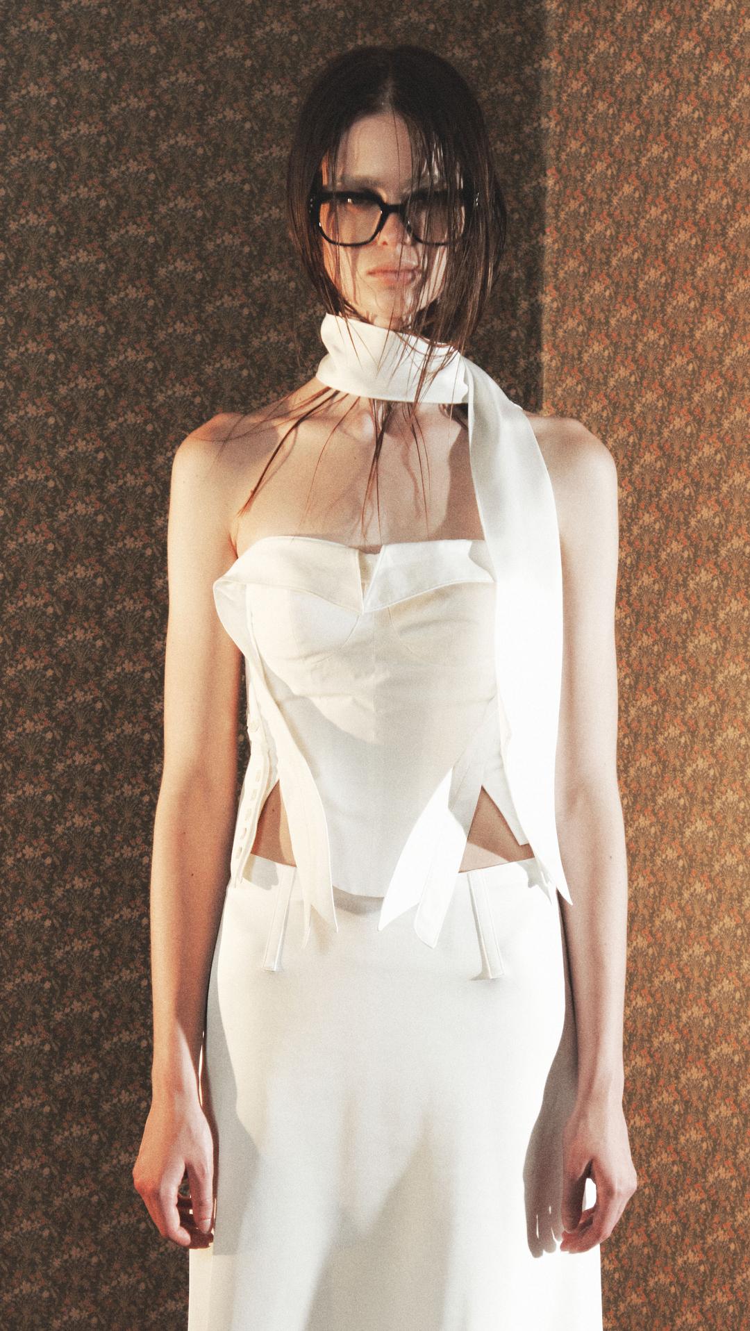 DECONSTRUCTED CORSET SHIRT TOP