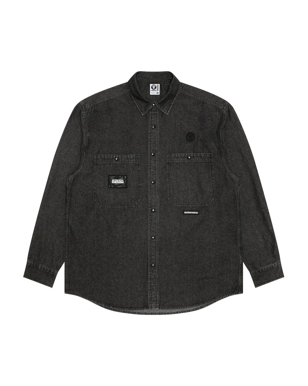 AAPENOW moonface logo denim shirt