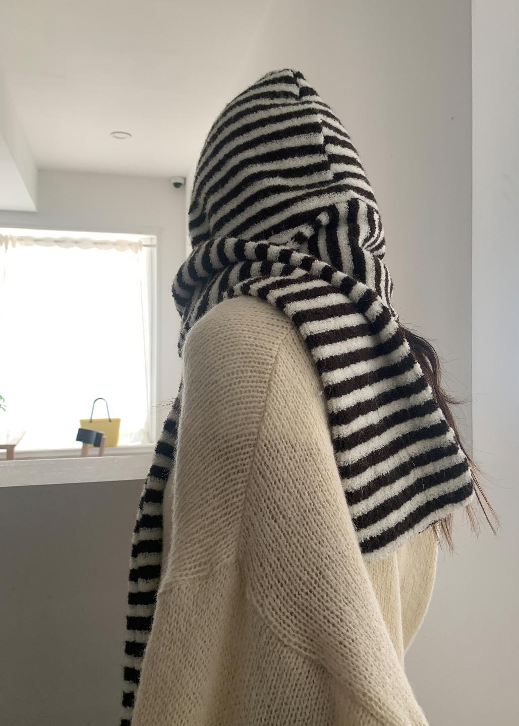 STRIPE HOOD MUFFLER
