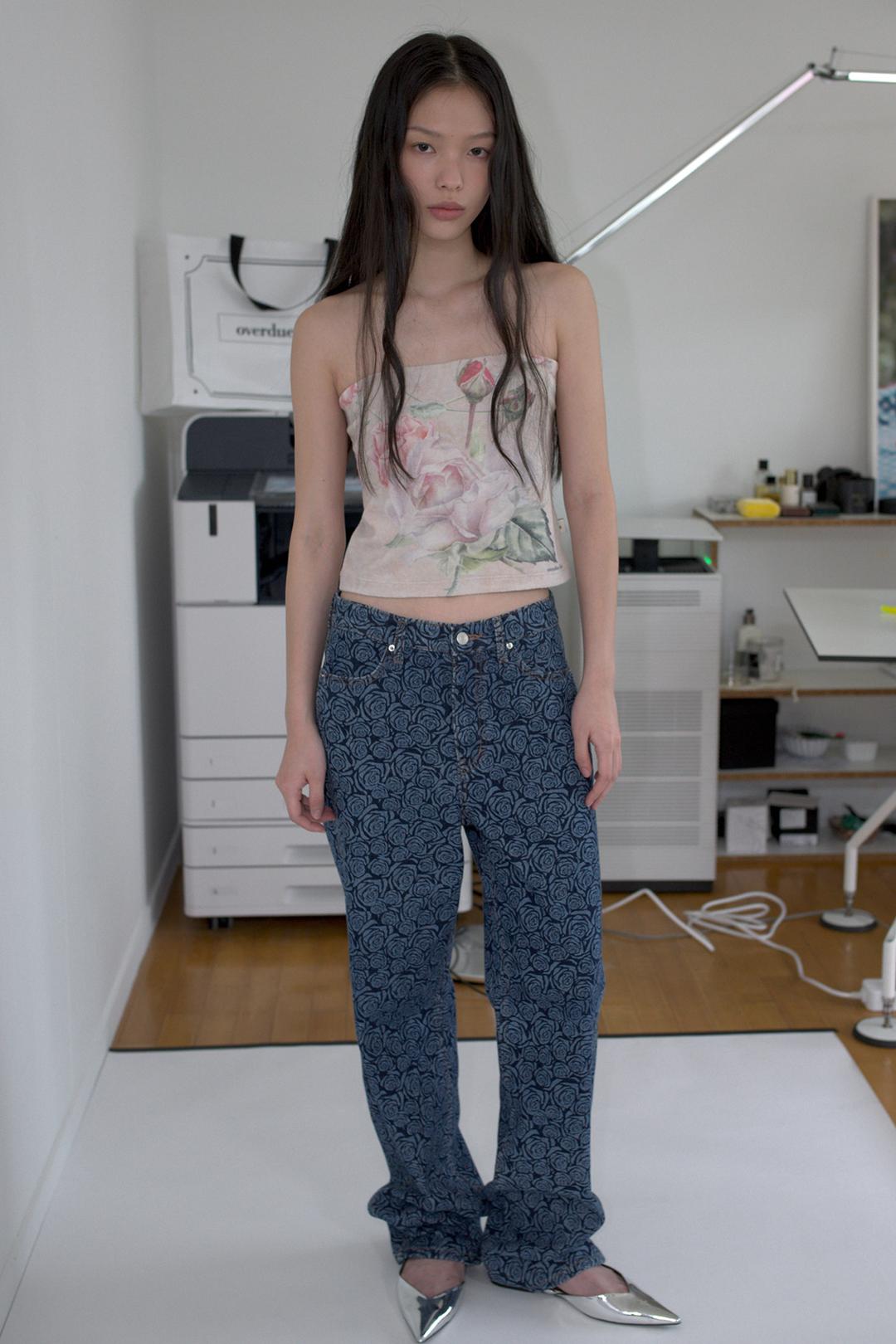 [6/12 PRE-ORDER] ROSE DENIM PANTS_BLUE ROSE
