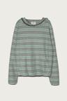 STRIPE SWEAT HOODED TOP TEA