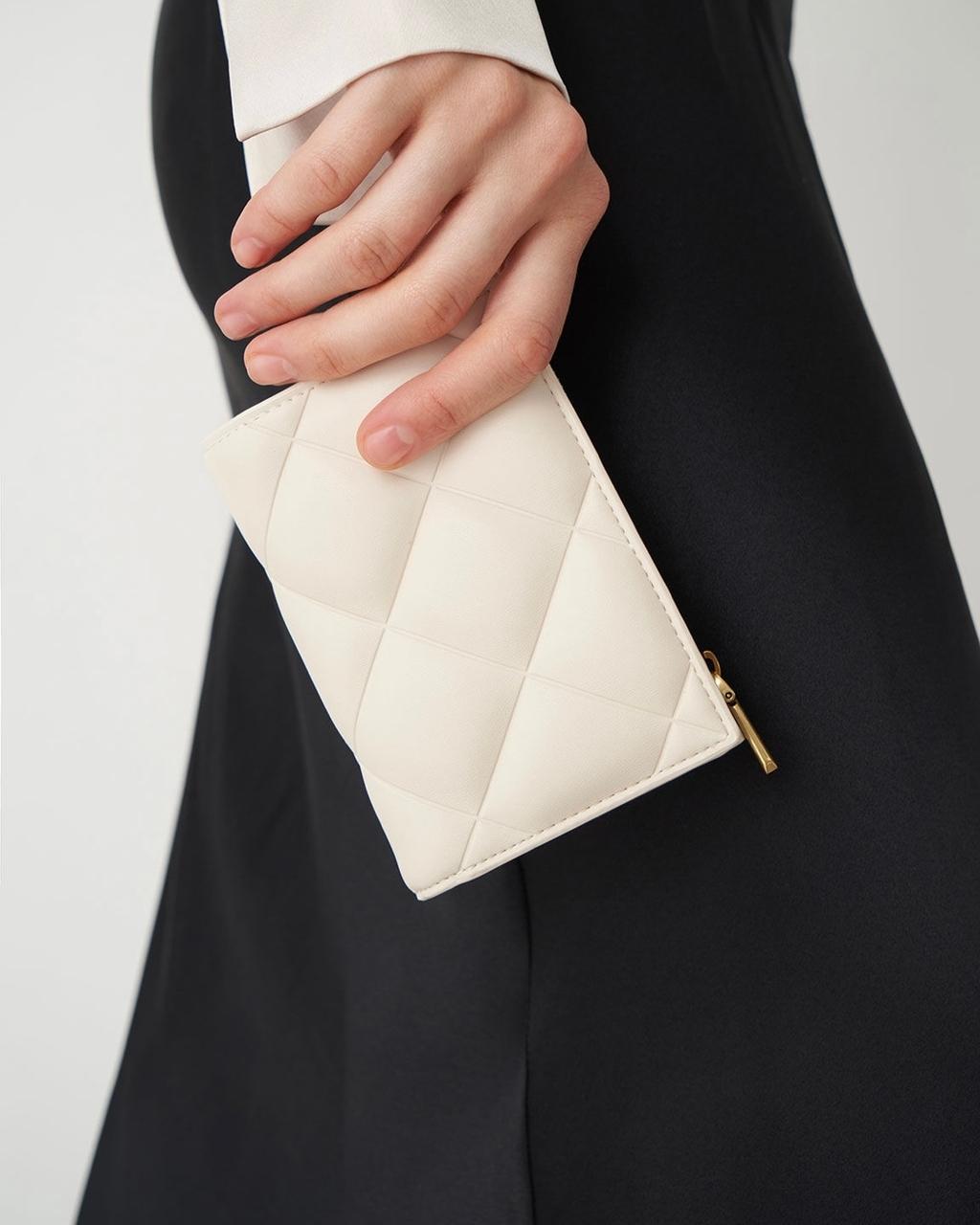 찰스앤키스 젬마 퀼티드 카드 지갑 - 크림