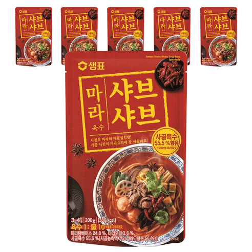 샘표 마라 샤브샤브 육수, 200g, 6개 - 즉석탕/찌개 | 쿠팡