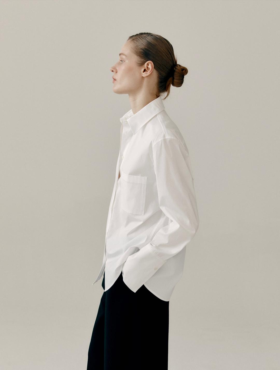Mari Wide Cuffs Shirt White