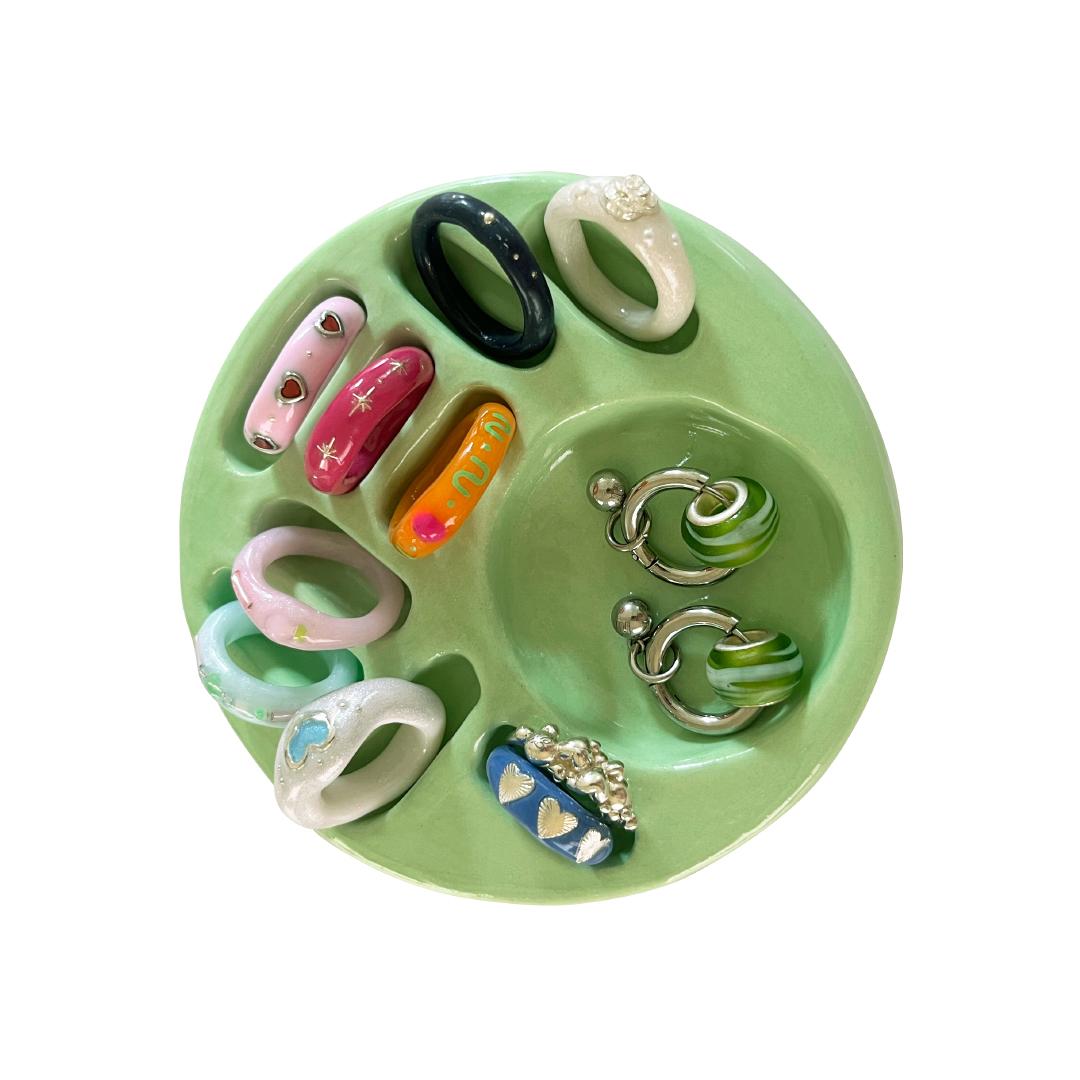 ceramic round mix holder-light green