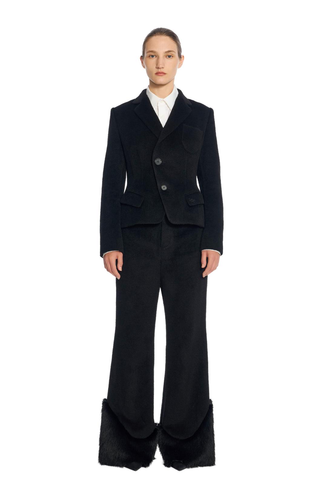 BLACK ALPACA EMBROIDERED BLAZER