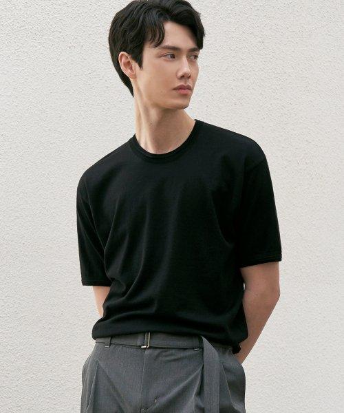 [여름] 에센셜 라운드 하프 니트 [블랙]