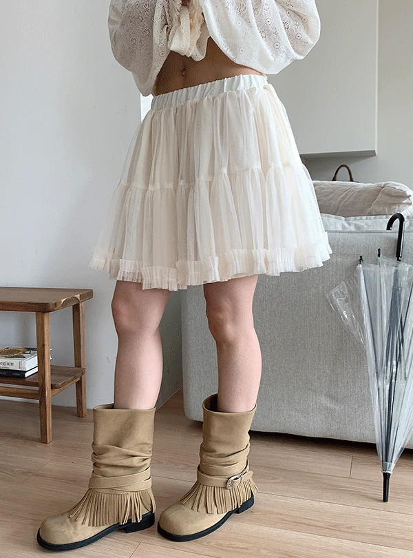 POM CHIFFON SKIRT (2C)