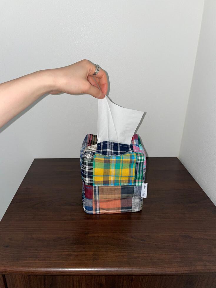 Patchwork tissue case (s) / Yellow 티슈케이스