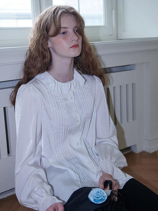 ROMAN PINTUCK BLOUSE_WHITE (EEOR3BLR02W)