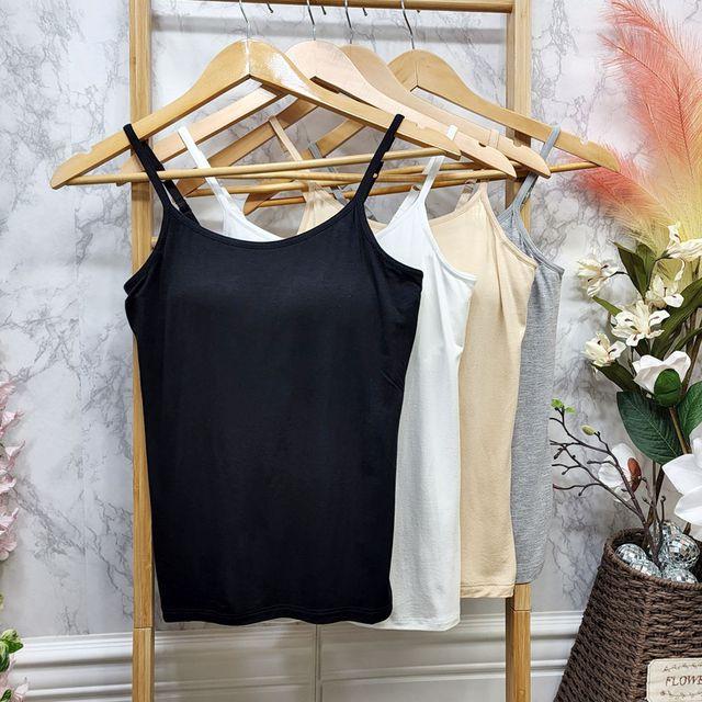 [2개이상 할인] 모달 노와이어 브라탑나시 캡내장 끈나시 이너웨어